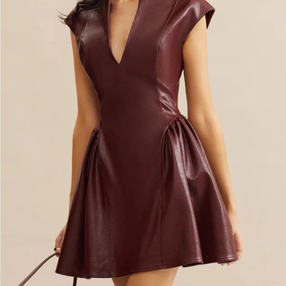 Commense Burgundy Mini Dress